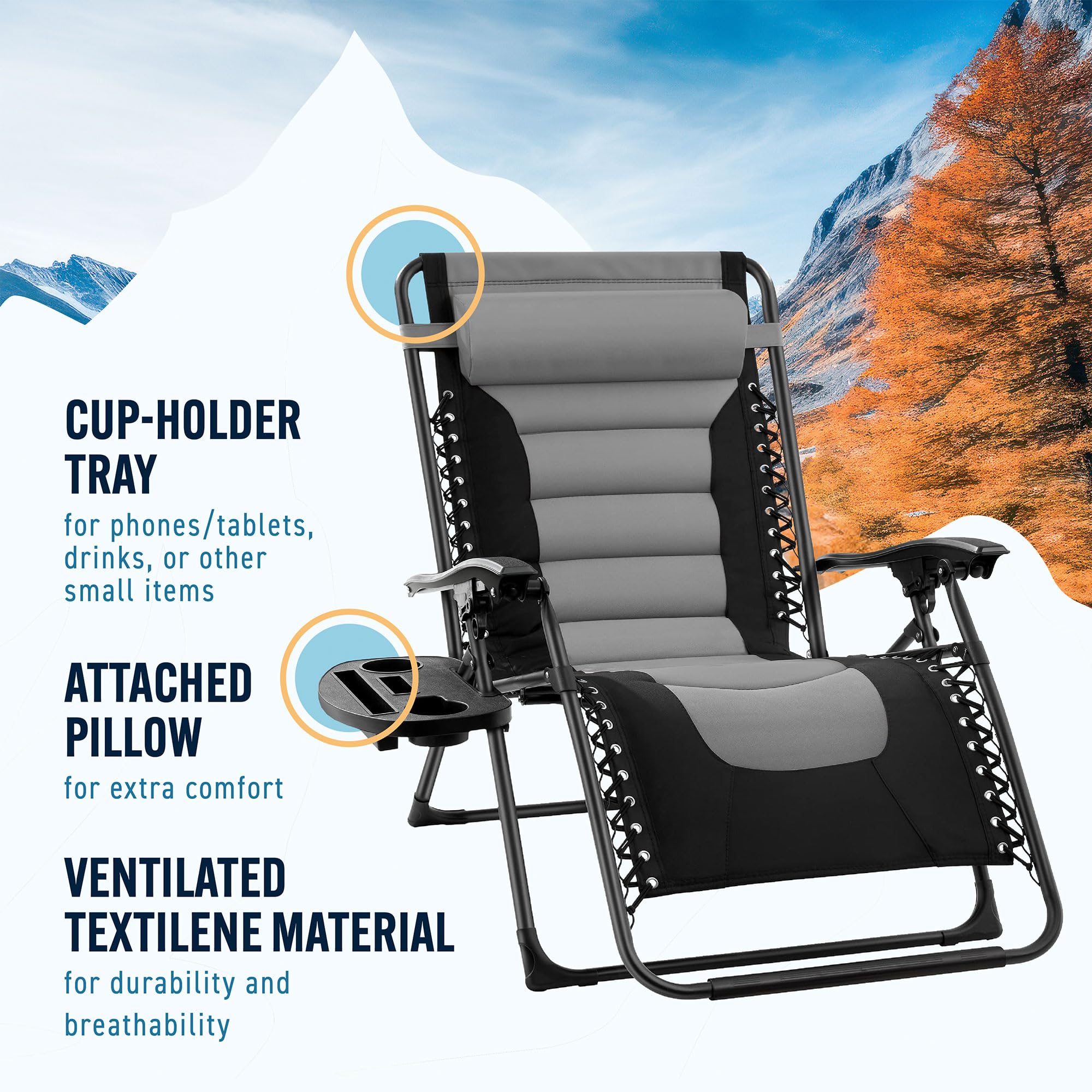 Amazon.com : Trapper's Peak Padded Zero Gravity Chair with